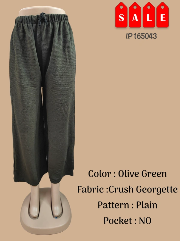 Ruthvi Ethnics Imported Palazzos IP165043 - FS, Olive Green
