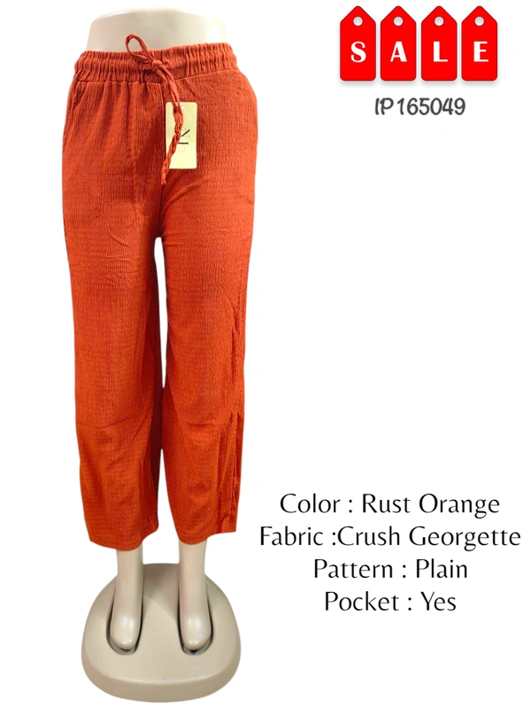 Ruthvi Ethnics Imported Palazzos IP165049 - FS, Rust Orange