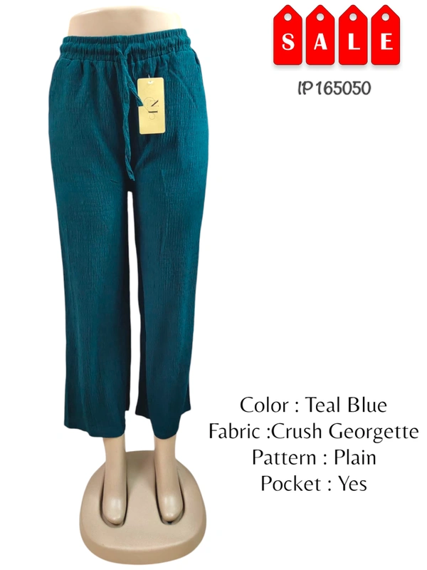 Ruthvi Ethnics Imported Palazzos IP165050 - FS, Teal Blue