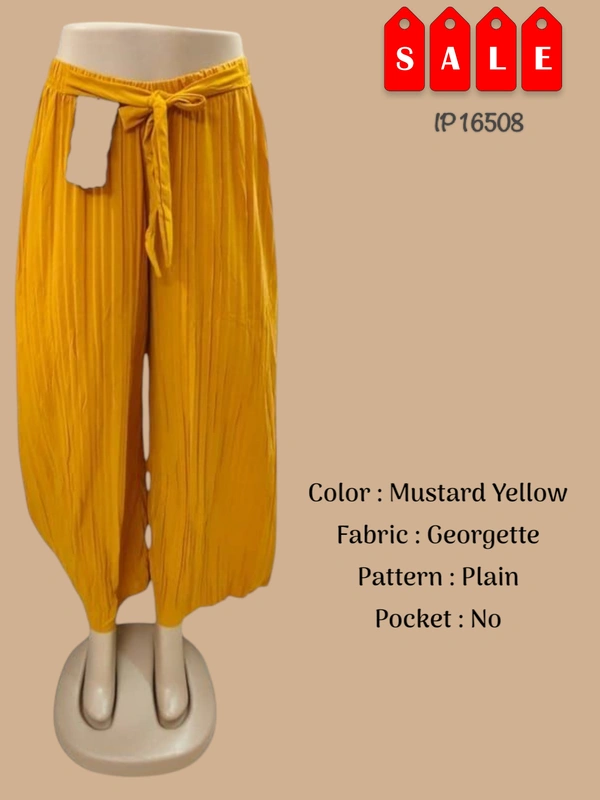 Ruthvi Ethnics Imported Palazzos IP16508 - FS, Mustered Yellow