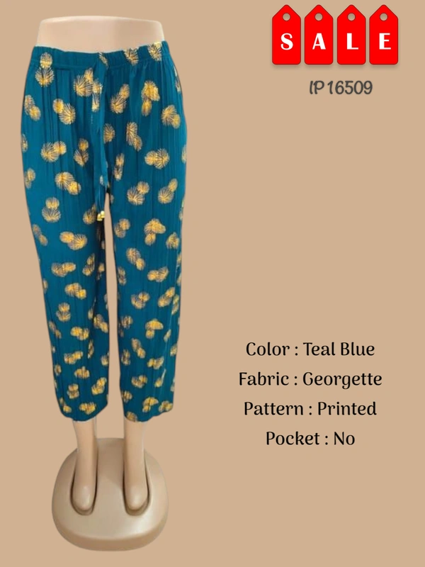 Ruthvi Ethnics Imported Palazzos IP16509 - FS, Teal Blue