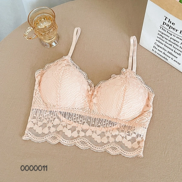 Villows Imported Women's Bra Removable Pad Netted fabric 0000011 - Beige, One Size