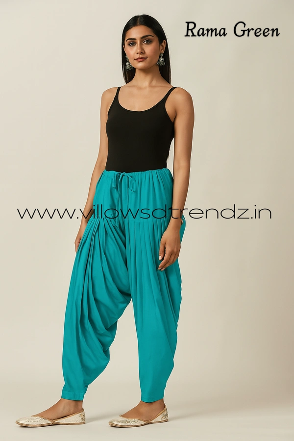 Ruthvi Ethnics Jaipur Cotton Patiyala| Shalwar |Free Size|100% Cotton  |Rama green | JP145015 - One Size, Rama green
