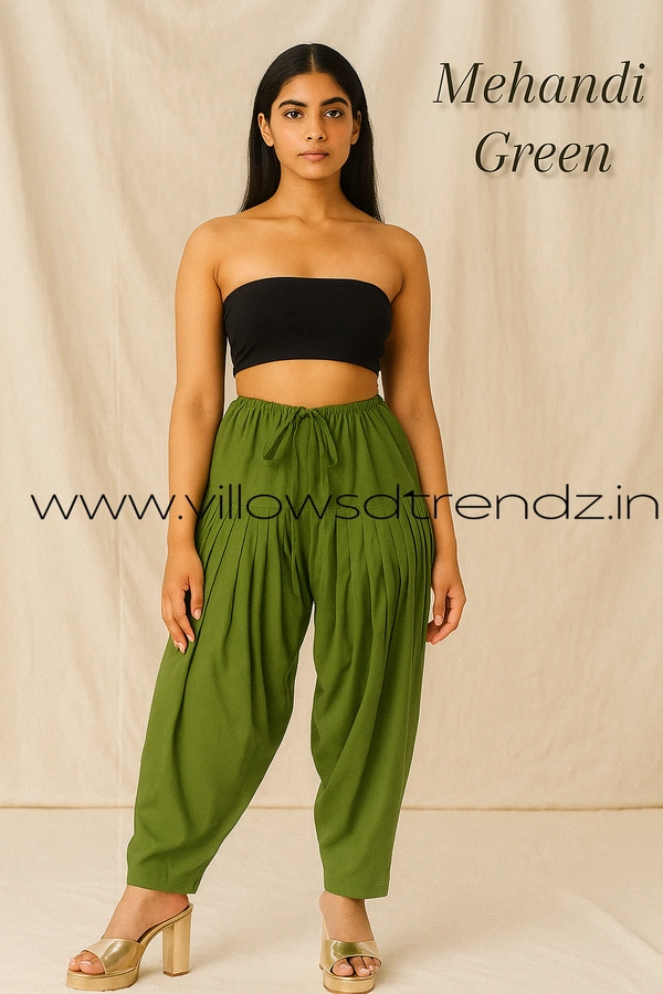 Ruthvi Ethnics Jaipur Cotton Patiyala| Shalwar |Free Size|100% Cotton  |Mehandi Green| JP145001 - One Size, Mehandi Green