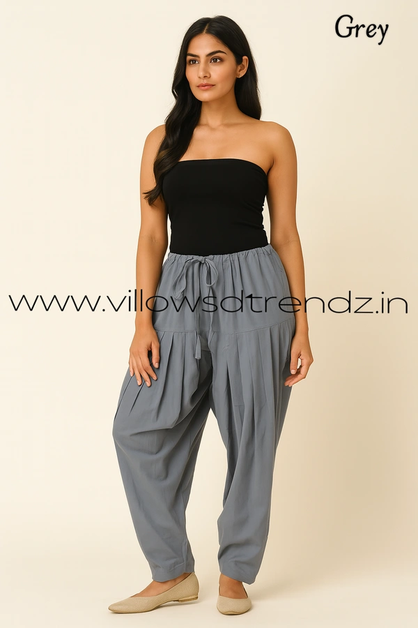 Ruthvi Ethnics Jaipur Cotton Patiyala| Shalwar |Free Size|100% Cotton  | Grey | JP145030 - One Size, Grey