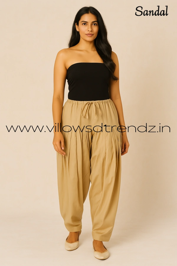 Ruthvi Ethnics Jaipur Cotton Patiyala| Shalwar |Free Size|100% Cotton  | Sandle | JP145028 - One Size, Sandle