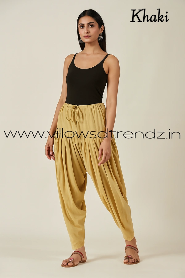 Ruthvi Ethnics Jaipur Cotton Patiyala| Shalwar |Free Size|100% Cotton  | Khaki | JP145017 - One Size, Khaki