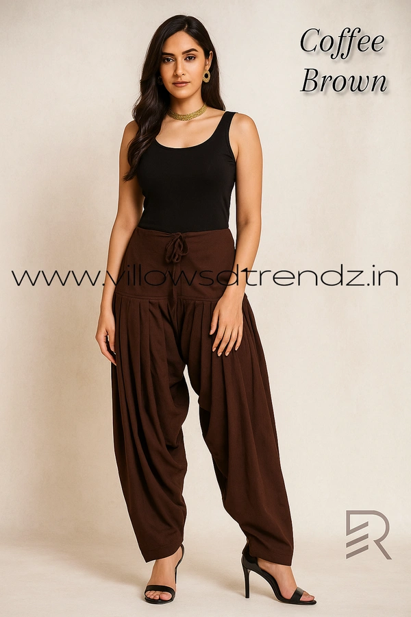 Ruthvi Ethnics Jaipur Cotton Patiyala| Shalwar |Free Size|100% Cotton  |Coffee Brown | JP145010 - One Size, Coffee Brown