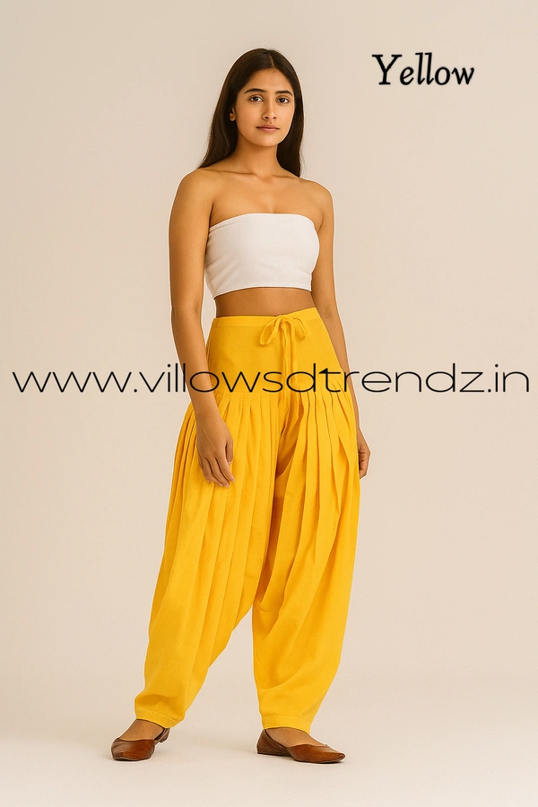 Ruthvi Ethnics Jaipur Cotton Patiyala| Shalwar |Free Size|100% Cotton  |Yellow | JP145005 - One Size, Yellow