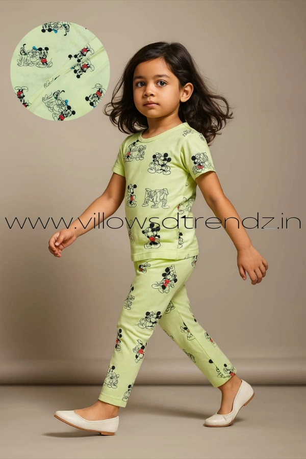 Smurf Finds Kids Unisex Pyjama Set | T-shirt with Full Phant | 100% Cotton | Light Green | KPY105012 - 2-Yr, Light Green