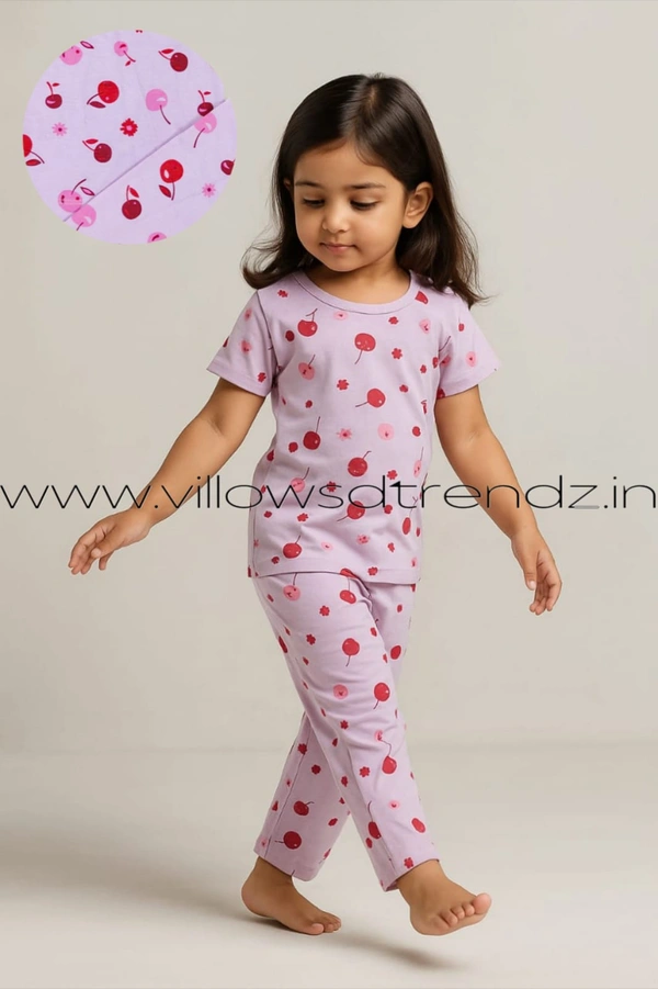 Smurf Finds Kids Unisex Pyjama Set | T-shirt with Full Phant | 100% Cotton | Pink | KPY10506 - 1-Yr, Pink