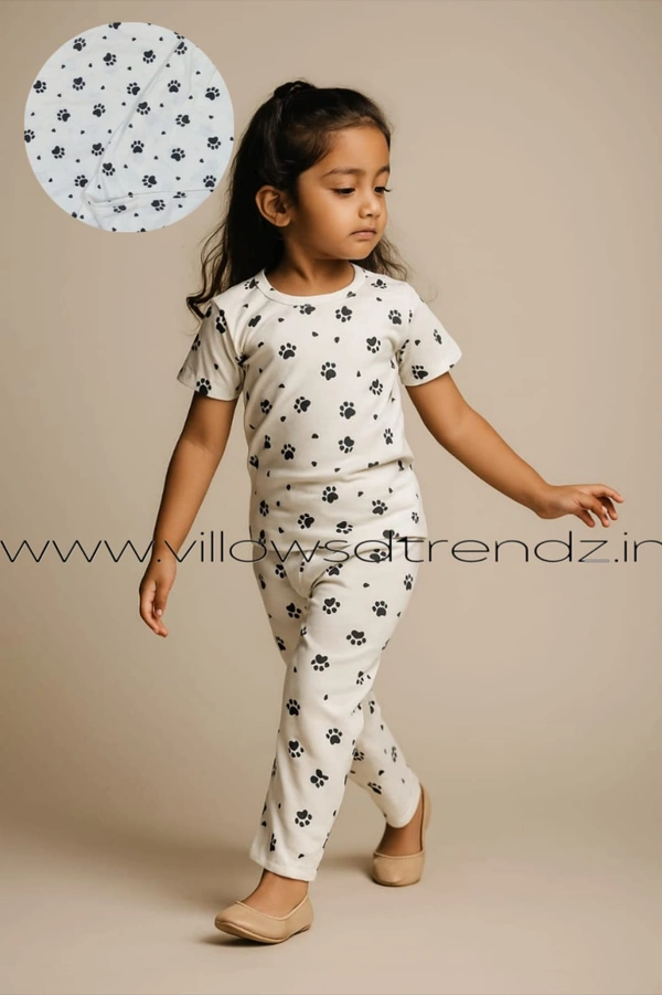 Smurf Finds Kids Unisex Pyjama Set | T-shirt with Full Phant | 100% Cotton | Half White | KPY105018 - 6 -Yr, Half White