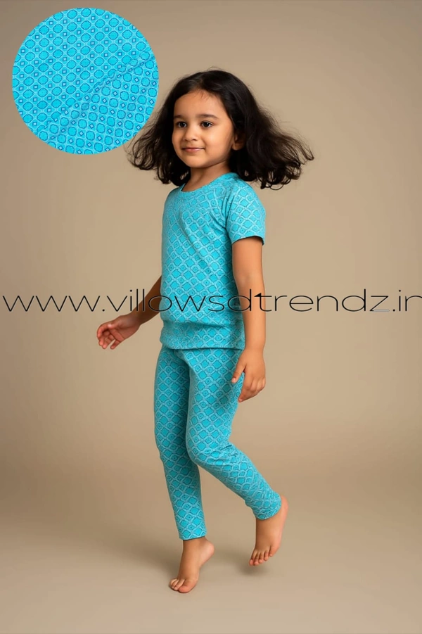 Smurf Finds Kids Unisex Pyjama Set | T-shirt with Full Phant | 100% Cotton | Sky Blue | KPY10501 - 2-Yr, Sky Blue