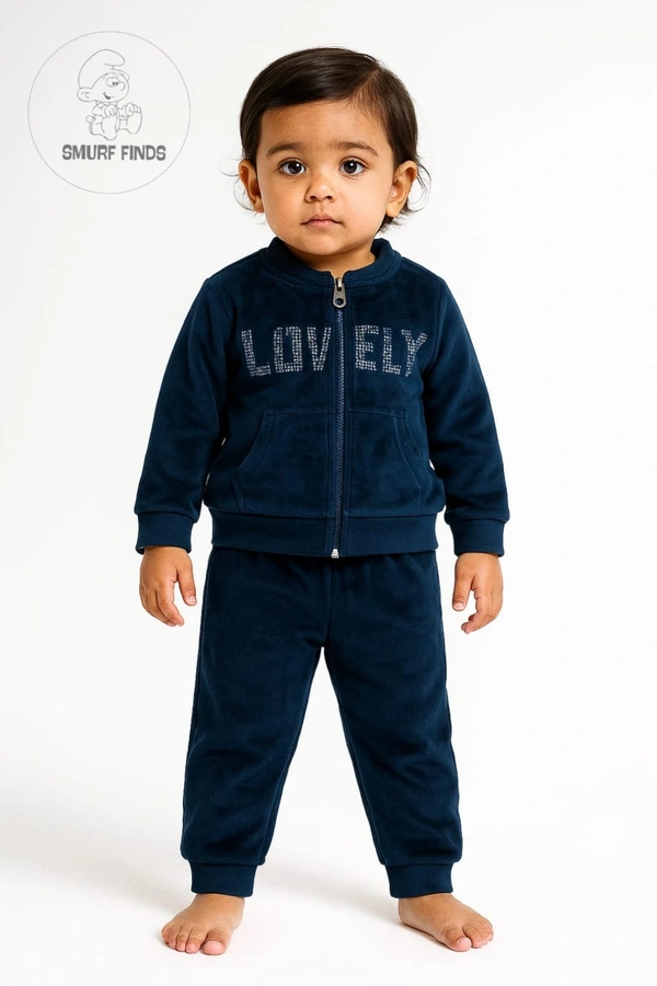 First Cry|Baby Hug Kids Unisex Winter Set| Sweaters|Fur Fabric| Top and Bottom| Full Sleeve|  Blue | SMWS362014 - 12 to 18 Month, Blue