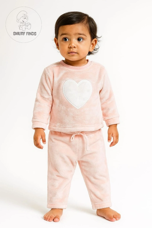 First Cry|Baby Hug Kids Unisex Winter Set| Sweaters|Fur Fabric| Top and Bottom| Full Sleeve|  Light Pink | SMWS362013 - 3 to 6 Month, Light Pink