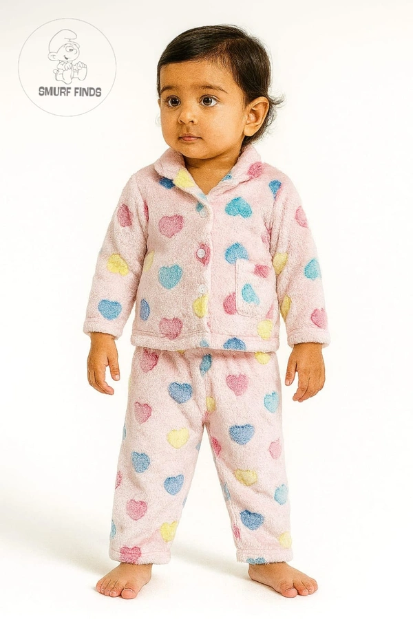 First Cry|Baby Hug Kids Unisex Winter Set| Sweaters|Fur Fabric| Top and Bottom| Full Sleeve|  Baby Pink | SMWS36207 - 80 (3 year), Baby Pink