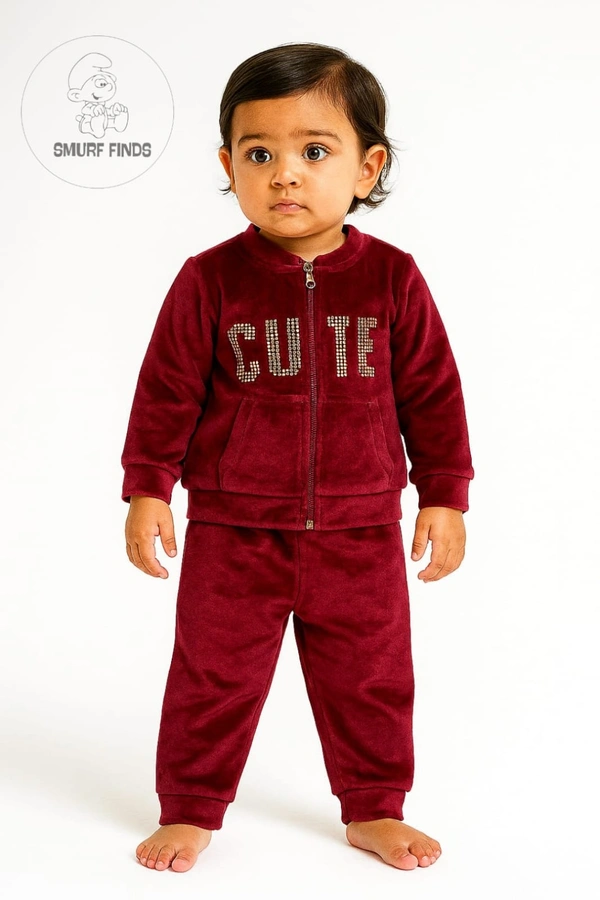 First Cry|Baby Hug Kids Unisex Winter Set| Sweaters|Fur Fabric| Top and Bottom| Full Sleeve| Red| SMWS362012 - 12 to 24 Month, Red