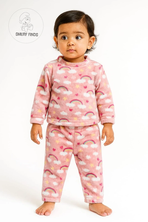 First Cry|Baby Hug Kids Unisex Winter Set| Sweaters|Fur Fabric| Top and Bottom| Full Sleeve| Pink  | SMWS362011 - 6 to 9 Month, Pink