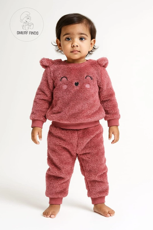 First Cry|Baby Hug Kids Unisex Winter Set| Sweaters|Fur Fabric| Top and Bottom| Full Sleeve| Onion Pink | SMWS362016 - 110 (6 Year), Onion Pink