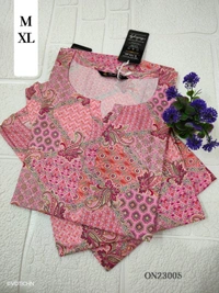 Twill Blue Kurti with Side Slit ON23005 - Pink, XL