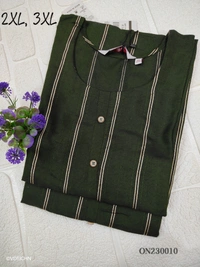 Twill Blue Kurti with Side Slit ON23010 - Green, 2XL
