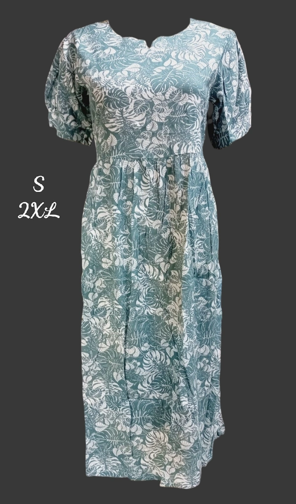 Liva Queen Leaf Printed White Umbrella Kurti UM828 - S, White
