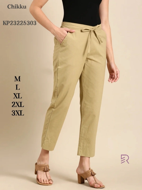 Ruthvi Ethnics Linen Cotton Kurti Pants KP23225303 - 4XL, Chikku