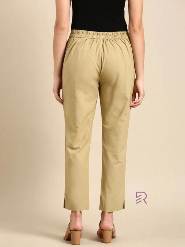Ruthvi Ethnics Linen Cotton Kurti Pants KP23225303 - M, Chikku