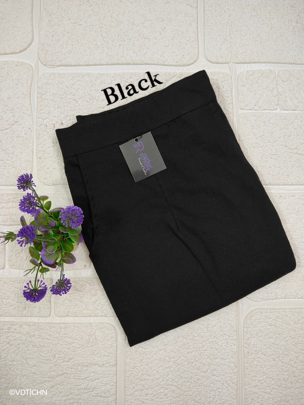 Ruthvi Ethnics Linen Cotton Kurti Pants KP23225305 - 4XL, Black