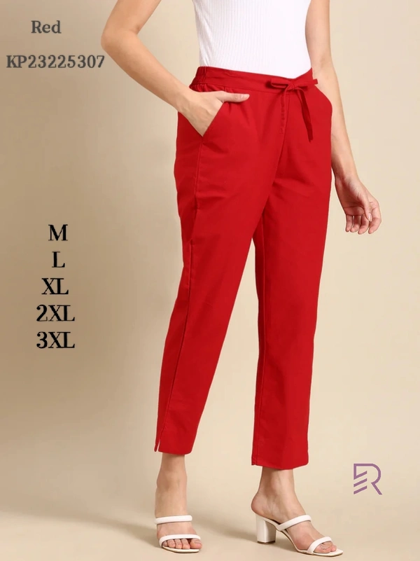 Ruthvi Ethnics Linen Cotton Kurti Pants KP23225307 - 4XL, Red