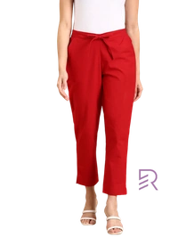 Ruthvi Ethnics Linen Cotton Kurti Pants KP23225307 - 3XL, Red