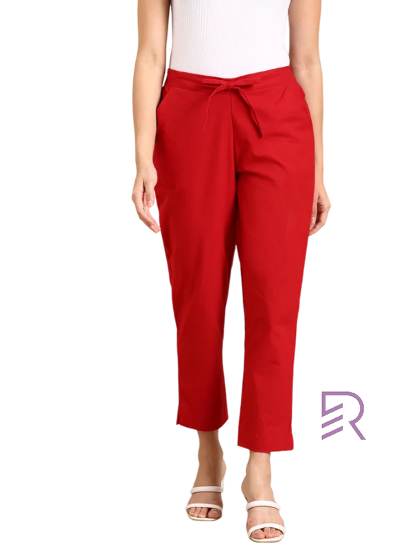 Ruthvi Ethnics Linen Cotton Kurti Pants KP23225307 - 3XL, Red