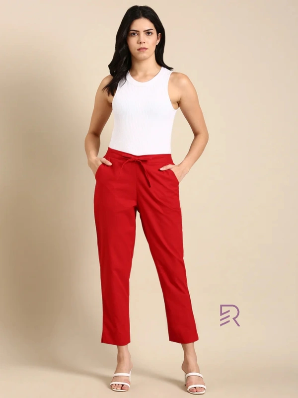 Ruthvi Ethnics Linen Cotton Kurti Pants KP23225307 - 3XL, Red