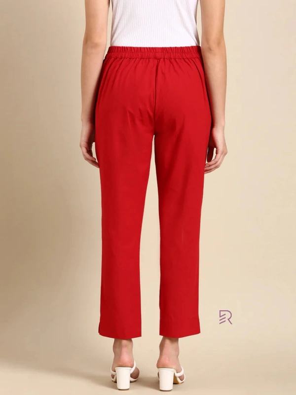 Ruthvi Ethnics Linen Cotton Kurti Pants KP23225307 - 3XL, Red
