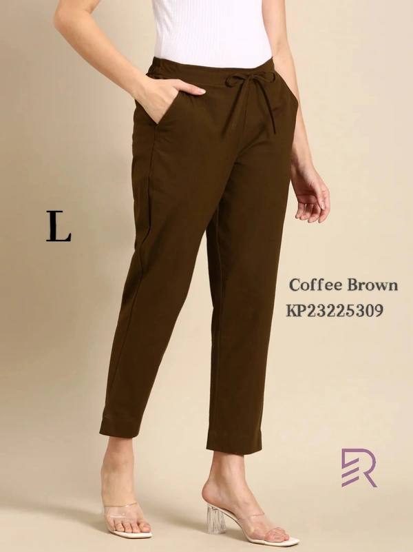Ruthvi Ethnics Linen Cotton Kurti Pants KP23225309 - 4XL, Coffee Brown