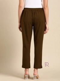 Ruthvi Ethnics Linen Cotton Kurti Pants KP23225309 - XL, Coffee Brown