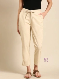 Ruthvi Ethnics Linen Cotton Kurti Pants KP23225310 - XL, Beige