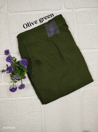 Ruthvi Ethnics Linen Cotton Kurti Pants KP23225311 - 4XL, Olive Green