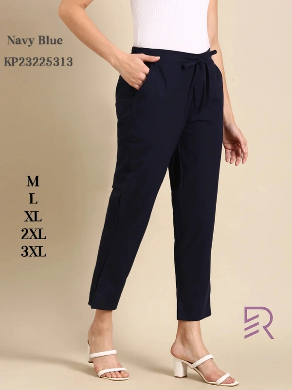 Ruthvi Ethnics Linen Cotton Kurti Pants KP23225313 - 4XL, Navy Blue