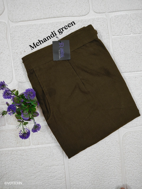 Ruthvi Ethnics Linen Cotton Kurti Pants KP23225314 - 4XL, Mehandi Green