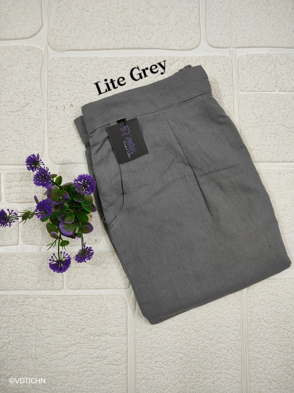Ruthvi Ethnics Linen Cotton Kurti Pants KP23225315 - 4XL, Light Grey