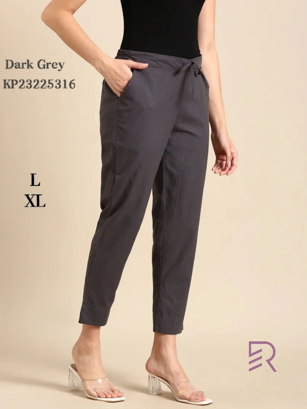 Ruthvi Ethnics Linen Cotton Kurti Pants KP23225316 - 4XL, Dark Grey