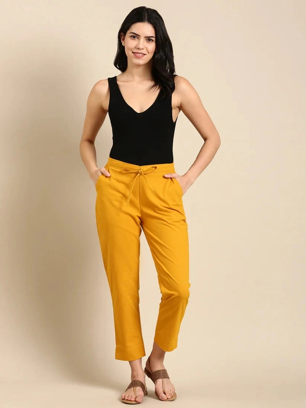 Ruthvi Ethnics Linen Cotton Kurti Pants KP23225317 - 3XL, Musturd Yellow