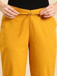 Ruthvi Ethnics Linen Cotton Kurti Pants KP23225317 - 3XL, Musturd Yellow