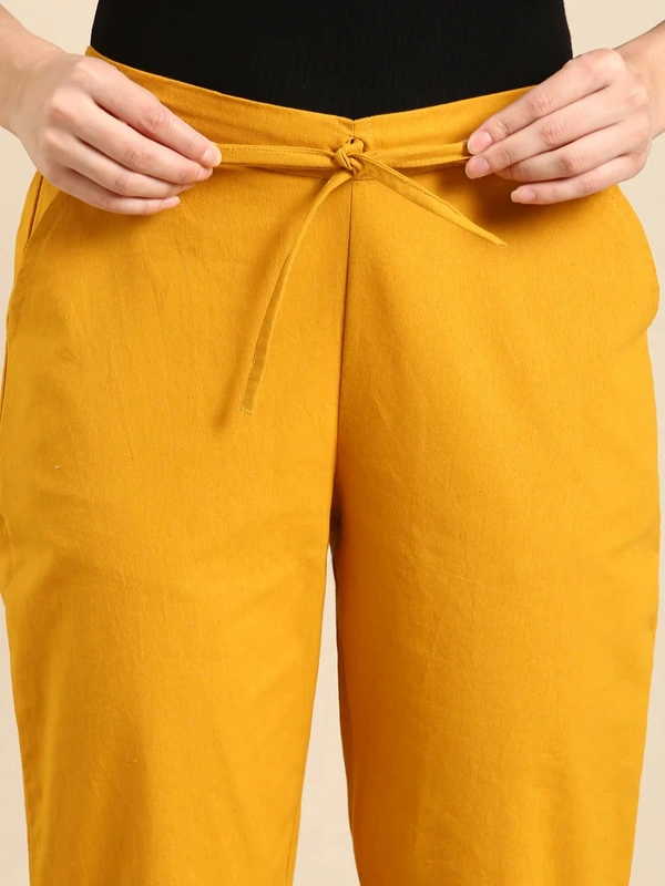 Ruthvi Ethnics Linen Cotton Kurti Pants KP23225317 - 3XL, Musturd Yellow