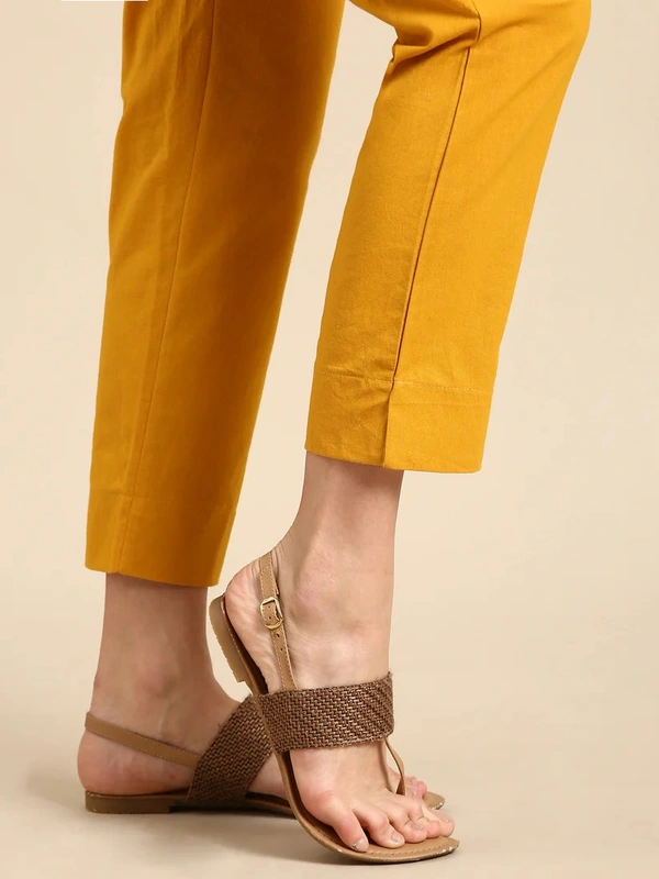 Ruthvi Ethnics Linen Cotton Kurti Pants KP23225317 - 3XL, Musturd Yellow