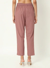 Ruthvi Ethnics Linen Cotton Kurti Pants KP23225318 - XL, Peach Pink