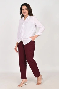 Ruthvi Ethnics Linen Cotton Kurti Pants KP23225319 - 5XL, Wine