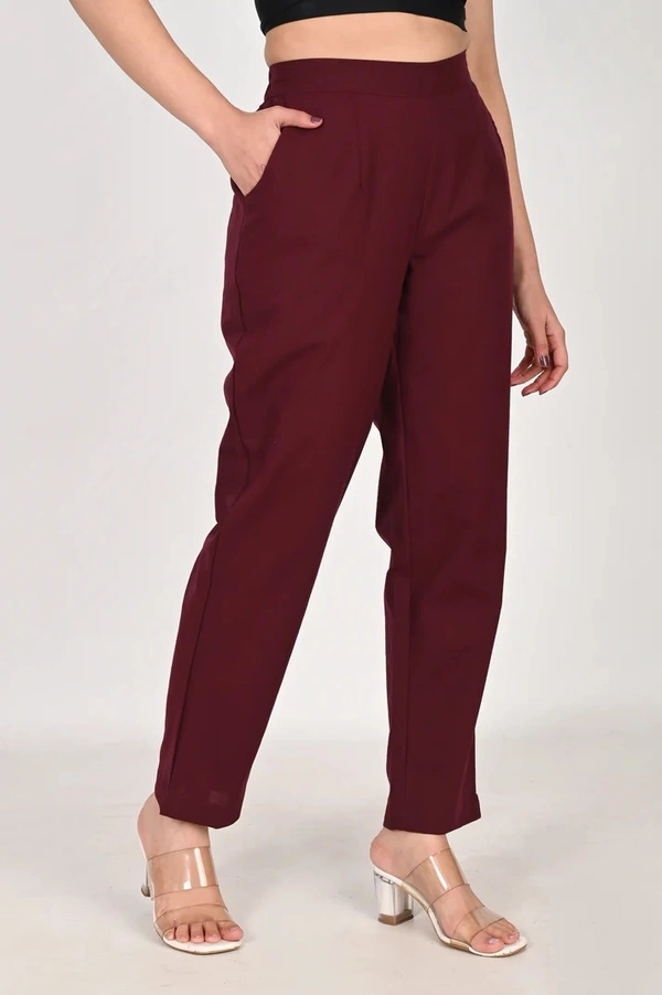 Ruthvi Ethnics Linen Cotton Kurti Pants KP23225319 - 5XL, Wine