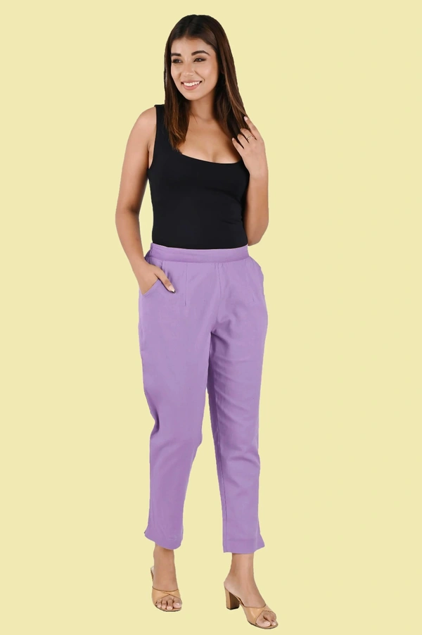 Ruthvi Ethnics Linen Cotton Kurti Pants KP23225320 - 3XL, Lavender
